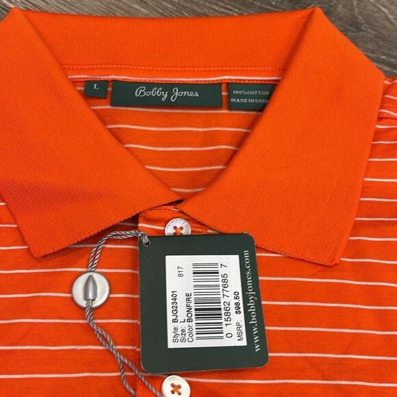 Bobby Jones Striped Orange “Bonfire” Golf Tee - Picture 2 of 2
